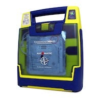 lime green and blue aed