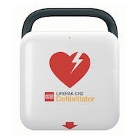 white aed with red heart